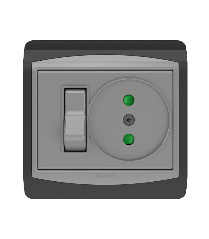 Interrupteur Va et Vient + Prise LAP Galaxy Gris