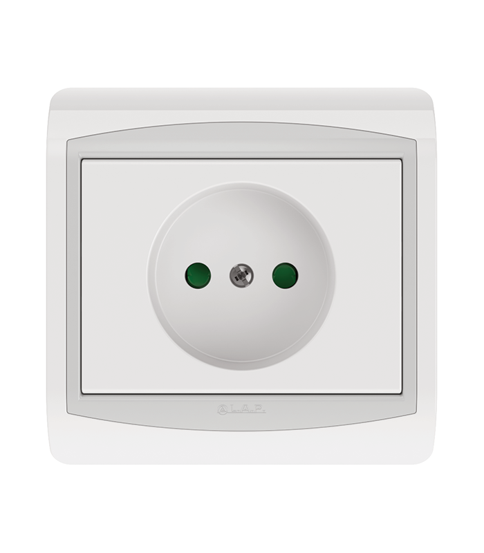 Prise Simple 2P LAP Galaxy Blanc