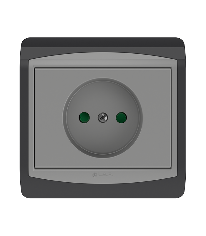 Prise Simple 2P LAP Galaxy Gris
