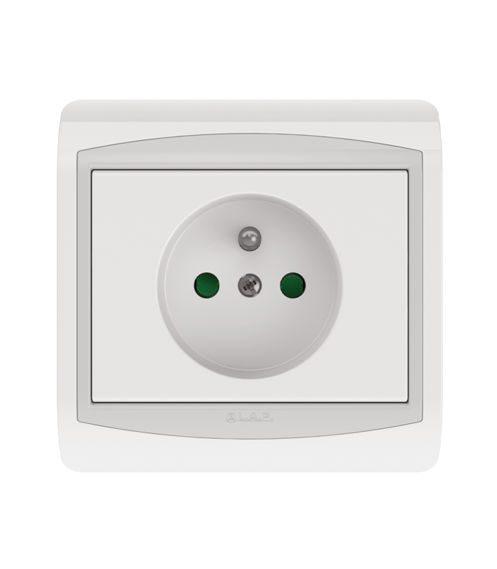 Prise avec Terre 2P+T LAP Galaxy Blanc