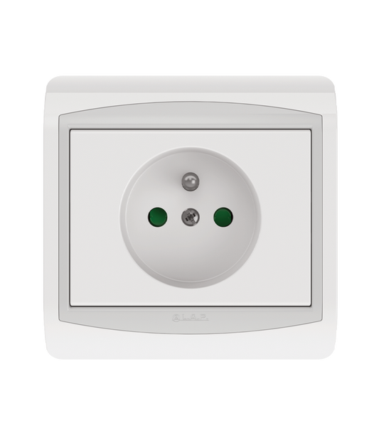 Prise avec Terre 2P+T LAP Galaxy Blanc