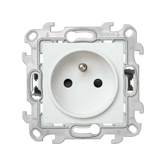Prise avec Terre 2P+T Simon S24 Blanc