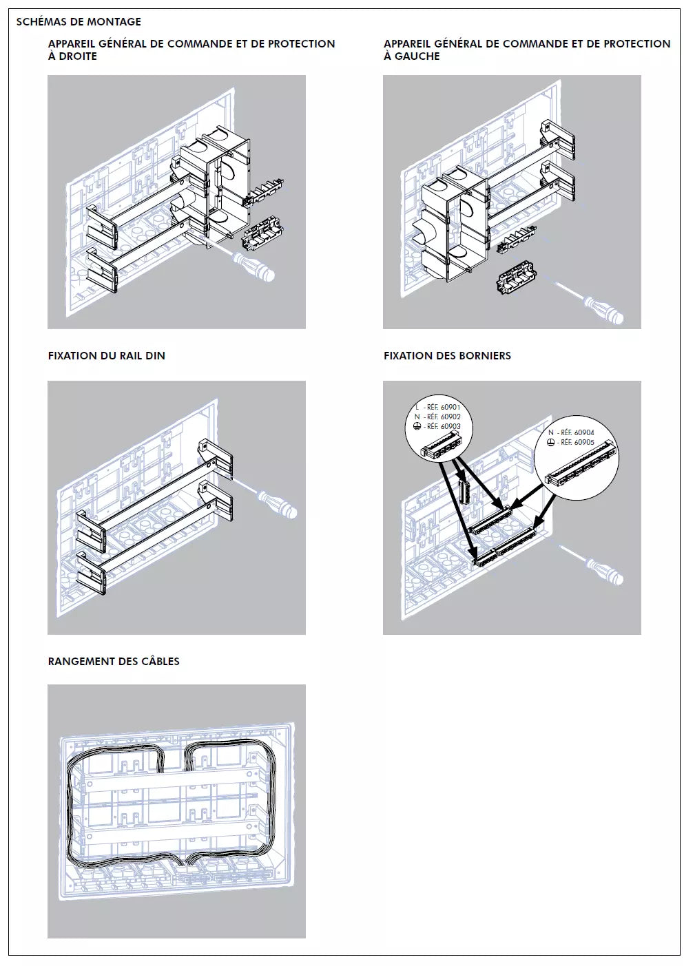 Coffret Modulaire Encastré 44 Modules + Disjoncteur (2x12+1x20)+AGCP EFAPEL - 60044 3BB