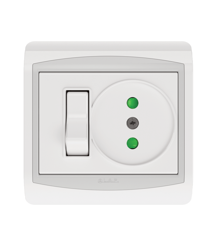 Interrupteur Va et Vient + Prise LAP Galaxy Blanc