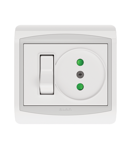 Interrupteur Va et Vient + Prise LAP Galaxy Blanc