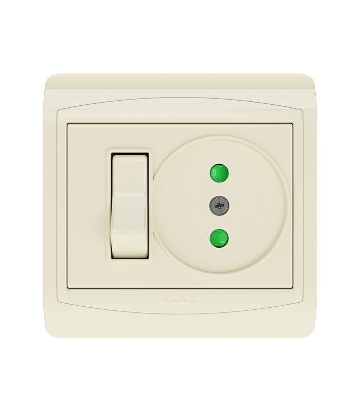 Interrupteur Va et Vient + Prise LAP Galaxy Marfil
