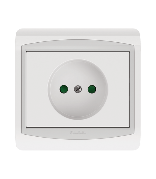 Prise Simple 2P LAP Galaxy Blanc