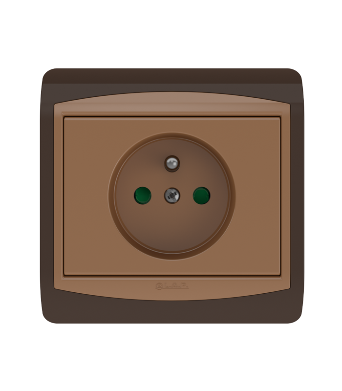 Prise avec Terre 2P+T LAP Galaxy Marron