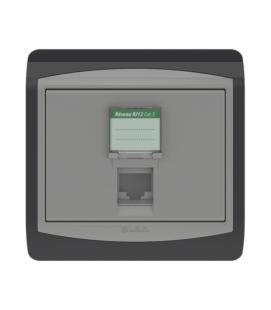 Prise Réseau RJ12 CAT3 LAP Galaxy Gris