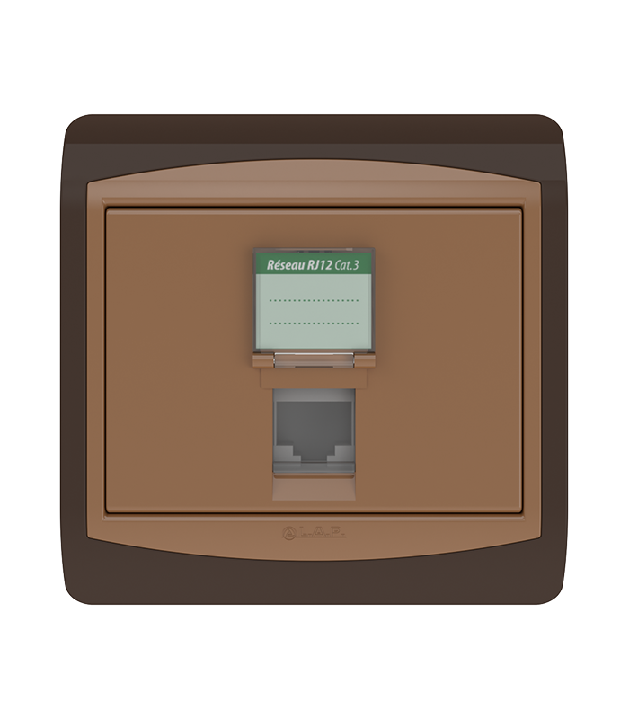 Prise Réseau RJ12 CAT3 LAP Galaxy Marron