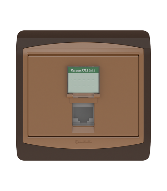 Prise Réseau RJ12 CAT3 LAP Galaxy Marron