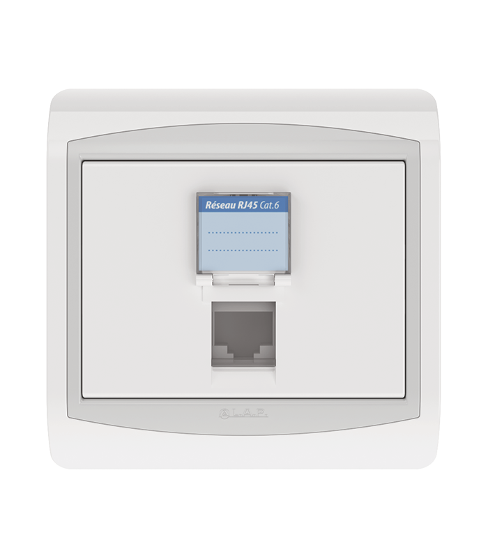 Prise Informatique RJ45 CAT6 LAP Galaxy Blanc