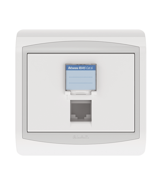 Prise Informatique RJ45 CAT6 LAP Galaxy Blanc