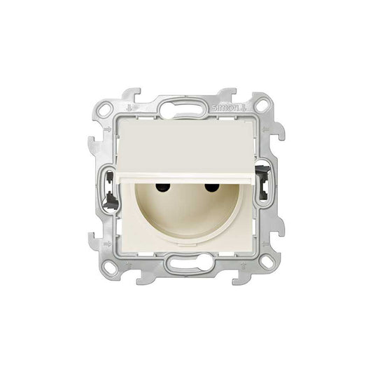 Prise 2P+T avec Couvercle étanche IP44 Simon S24 Ivoire