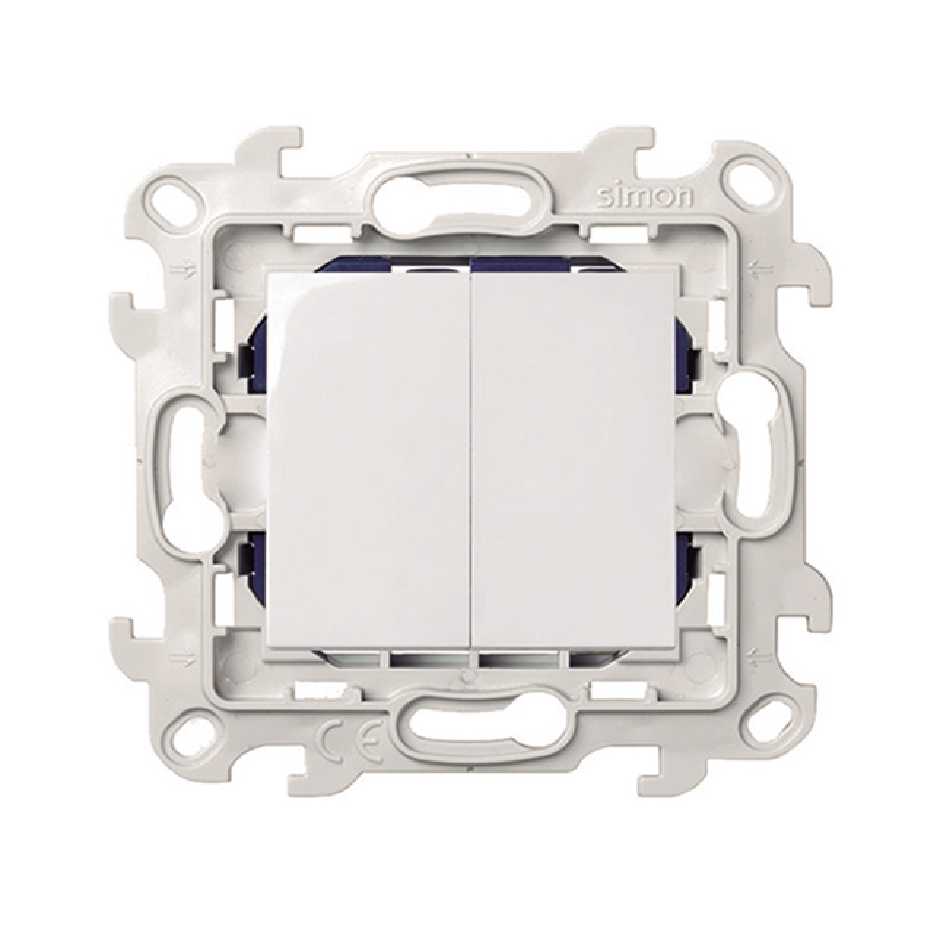 Double Interrupteur Simon S24 Blanc