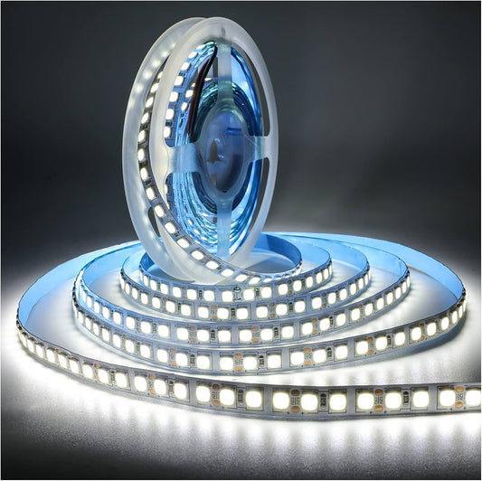 Ruban LED ETANCHE IP65 12V DC Lumière Blanche 6500K 5 Mètres - 60W