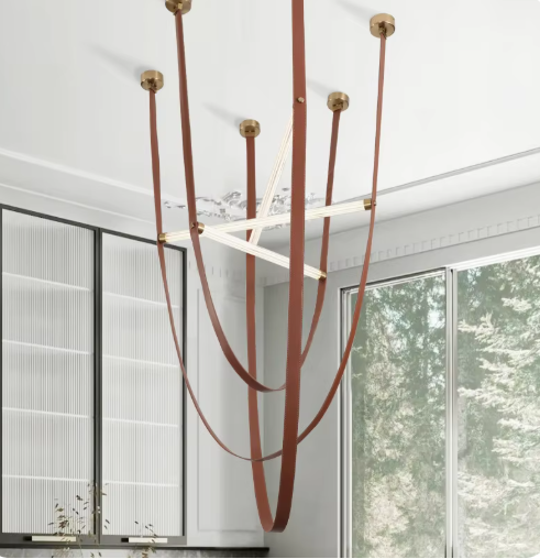 Suspension LED Moderne en Cuire 3 Couleur de Lumière 6500K - 4000K - 3000K