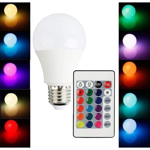 Lampe E27 RGB 5W avec Télécommande