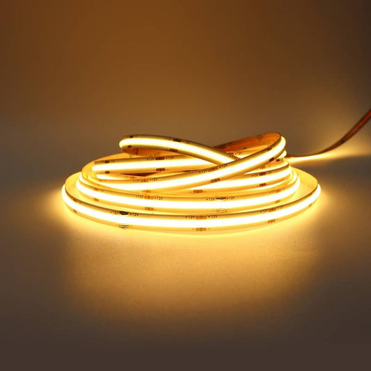 Ruban LED COB 12V DC 3000K Lumière Jaune 5 mètres - 50W